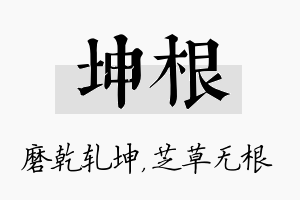 坤根名字的寓意及含义