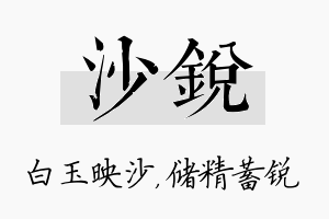 沙锐名字的寓意及含义