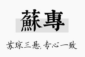 苏专名字的寓意及含义