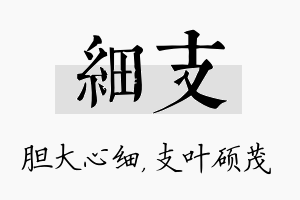 细支名字的寓意及含义