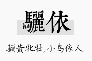 骊依名字的寓意及含义