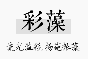 彩藻名字的寓意及含义