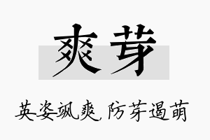 爽芽名字的寓意及含义