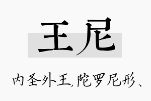 王尼名字的寓意及含义