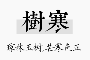 树寒名字的寓意及含义