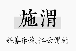 施渭名字的寓意及含义