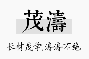 茂涛名字的寓意及含义