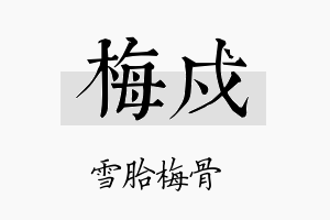 梅戍名字的寓意及含义