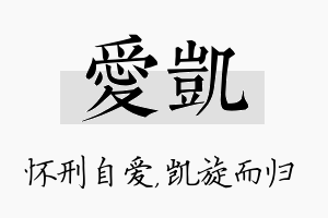 爱凯名字的寓意及含义