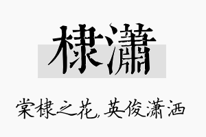 棣潇名字的寓意及含义