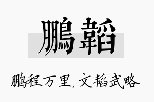 鹏韬名字的寓意及含义