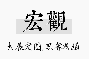 宏观名字的寓意及含义