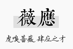 薇应名字的寓意及含义