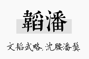 韬潘名字的寓意及含义