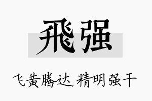 飞强名字的寓意及含义