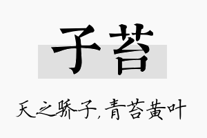 子苔名字的寓意及含义