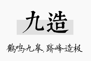 九造名字的寓意及含义