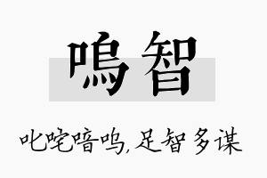 呜智名字的寓意及含义