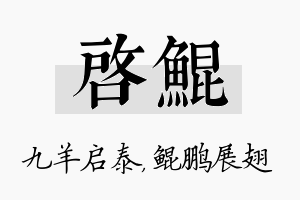 启鲲名字的寓意及含义