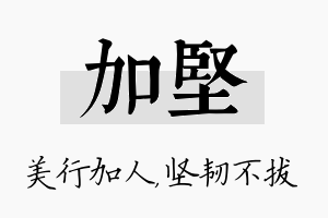 加坚名字的寓意及含义