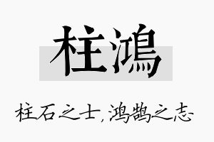 柱鸿名字的寓意及含义