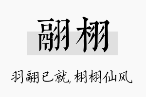 翮栩名字的寓意及含义