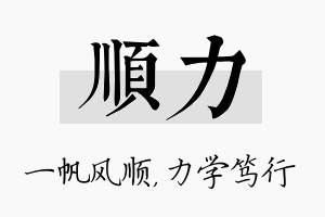 顺力名字的寓意及含义