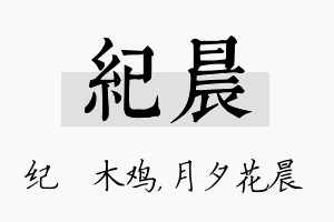 纪晨名字的寓意及含义