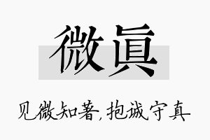 微真名字的寓意及含义