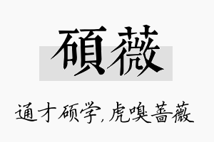 硕薇名字的寓意及含义