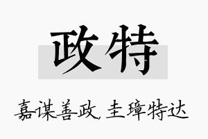 政特名字的寓意及含义