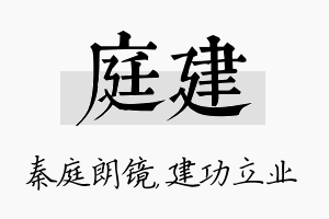 庭建名字的寓意及含义