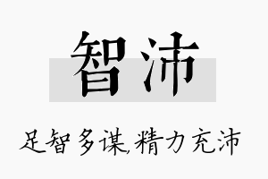 智沛名字的寓意及含义