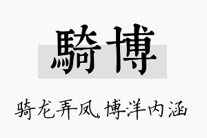 骑博名字的寓意及含义