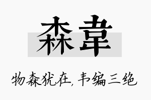 森韦名字的寓意及含义