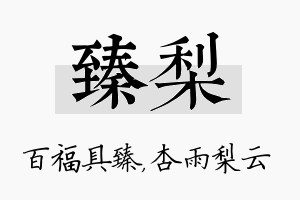 臻梨名字的寓意及含义