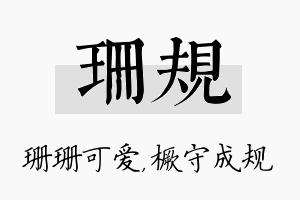 珊规名字的寓意及含义