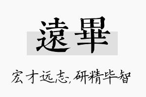 远毕名字的寓意及含义