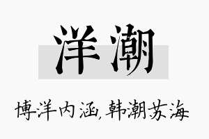 洋潮名字的寓意及含义