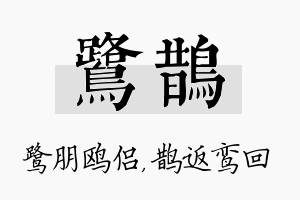 鹭鹊名字的寓意及含义