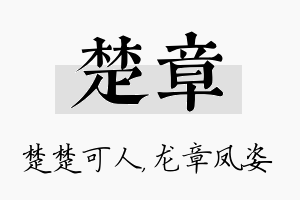 楚章名字的寓意及含义