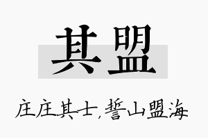 其盟名字的寓意及含义