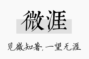 微涯名字的寓意及含义