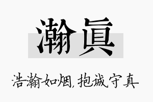 瀚真名字的寓意及含义