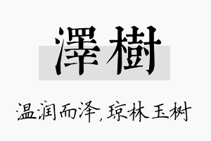 泽树名字的寓意及含义