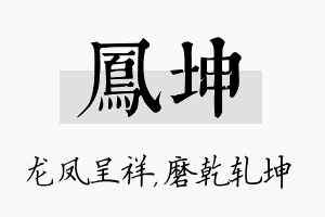 凤坤名字的寓意及含义