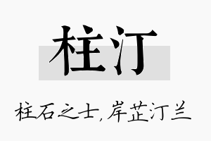 柱汀名字的寓意及含义