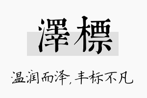 泽标名字的寓意及含义