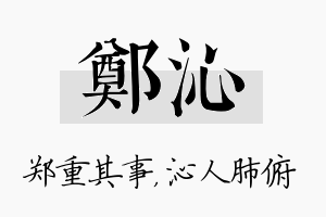 郑沁名字的寓意及含义