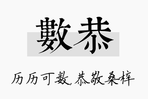 数恭名字的寓意及含义